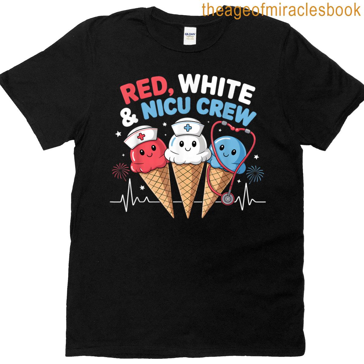 4th Of July Nicu Nurse Crew Ice Cream Summer Women Men T-shirt
