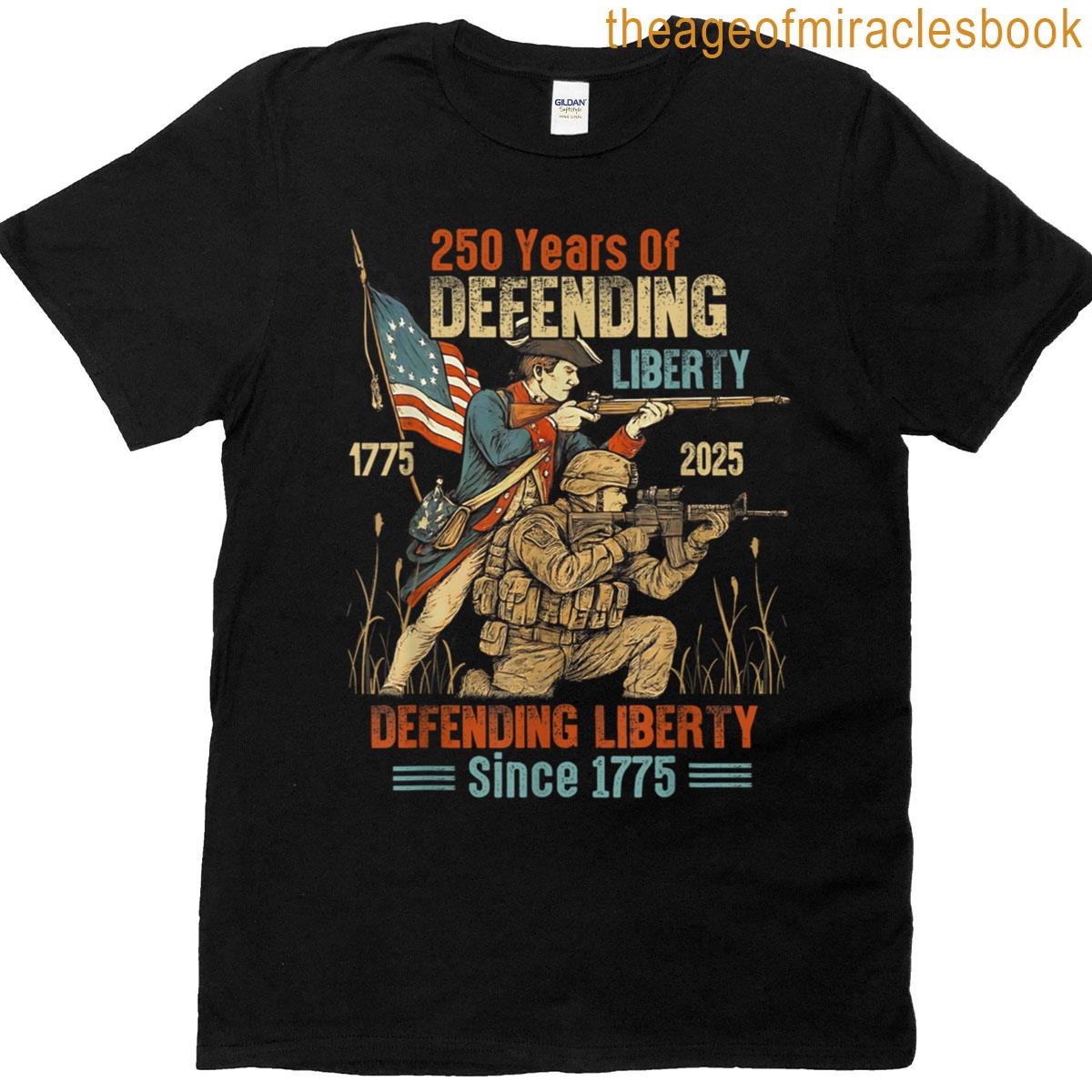 American Army 250th Anniversary Defending Liberty 1775 2025 T-shirt