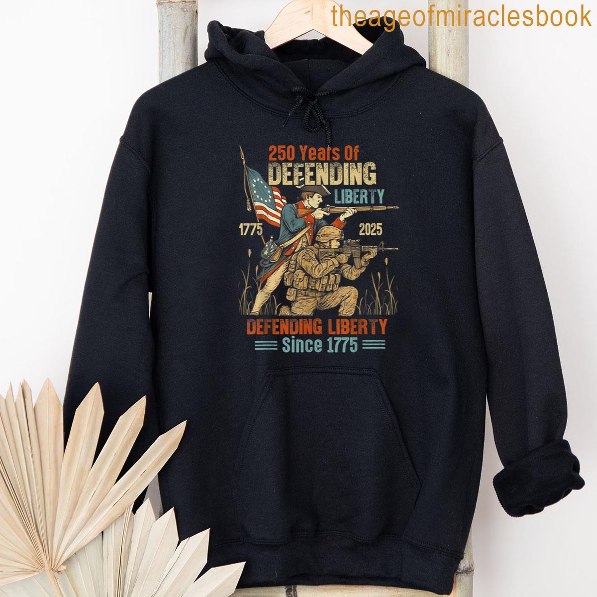 Alternative view of American Army 250th Anniversary Defending Liberty 1775 2025 T-shirt