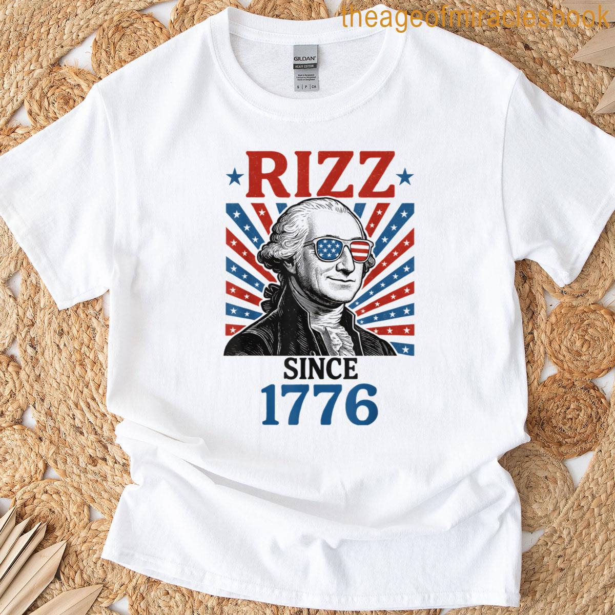 George Washington Rizz 1776 Patriotic 4th Of July Outfit T-shirt