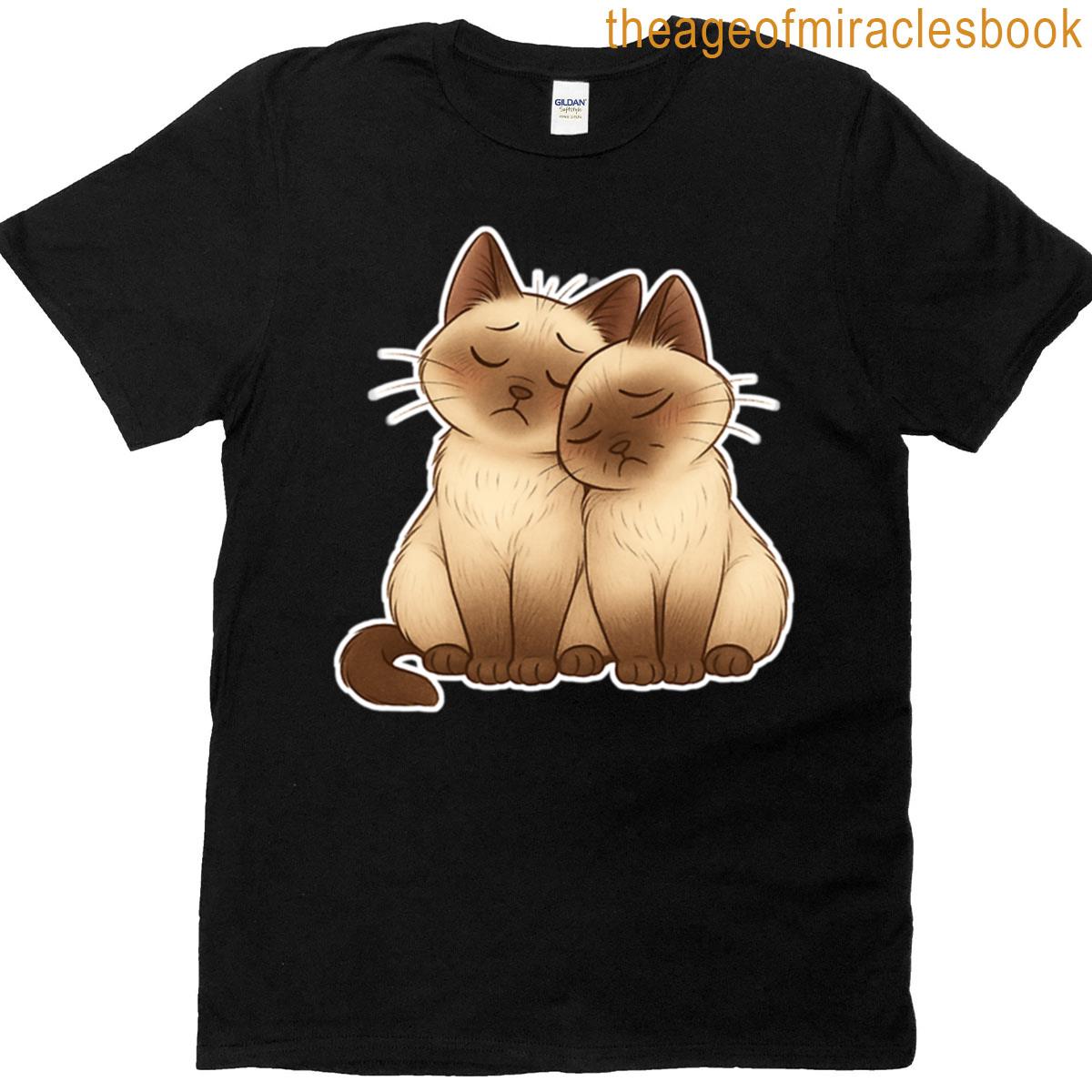 Leaning Siamese Cats Cozy Love Moment T-shirt