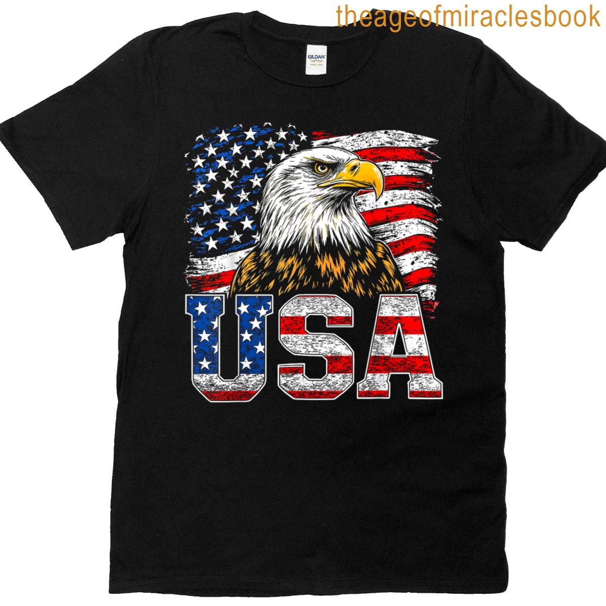 Usa American Flag Bald Eagle 4th Of July Patriotic Men Women T-shirt