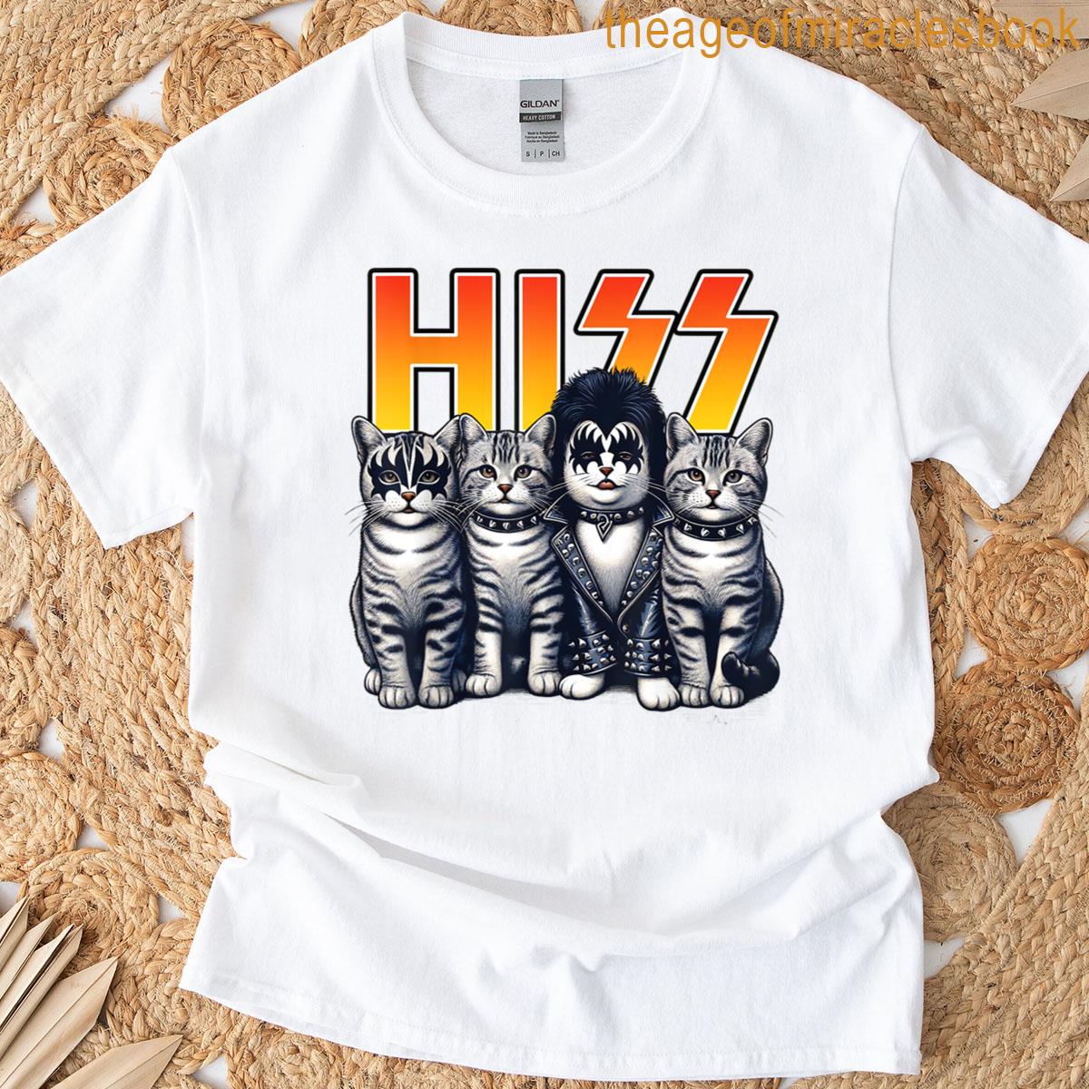 Cute Hiss Cats Rock Kittens Kitty Rocking Music Cat Lovers T-shirt