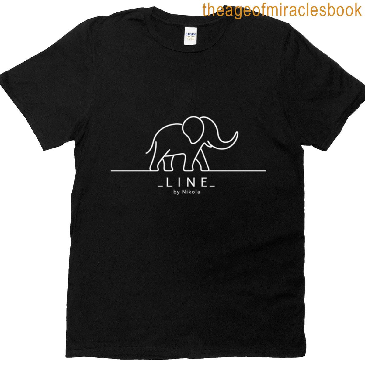 Minimalist One Line Elephant Logo Line By Nikola T-shirt