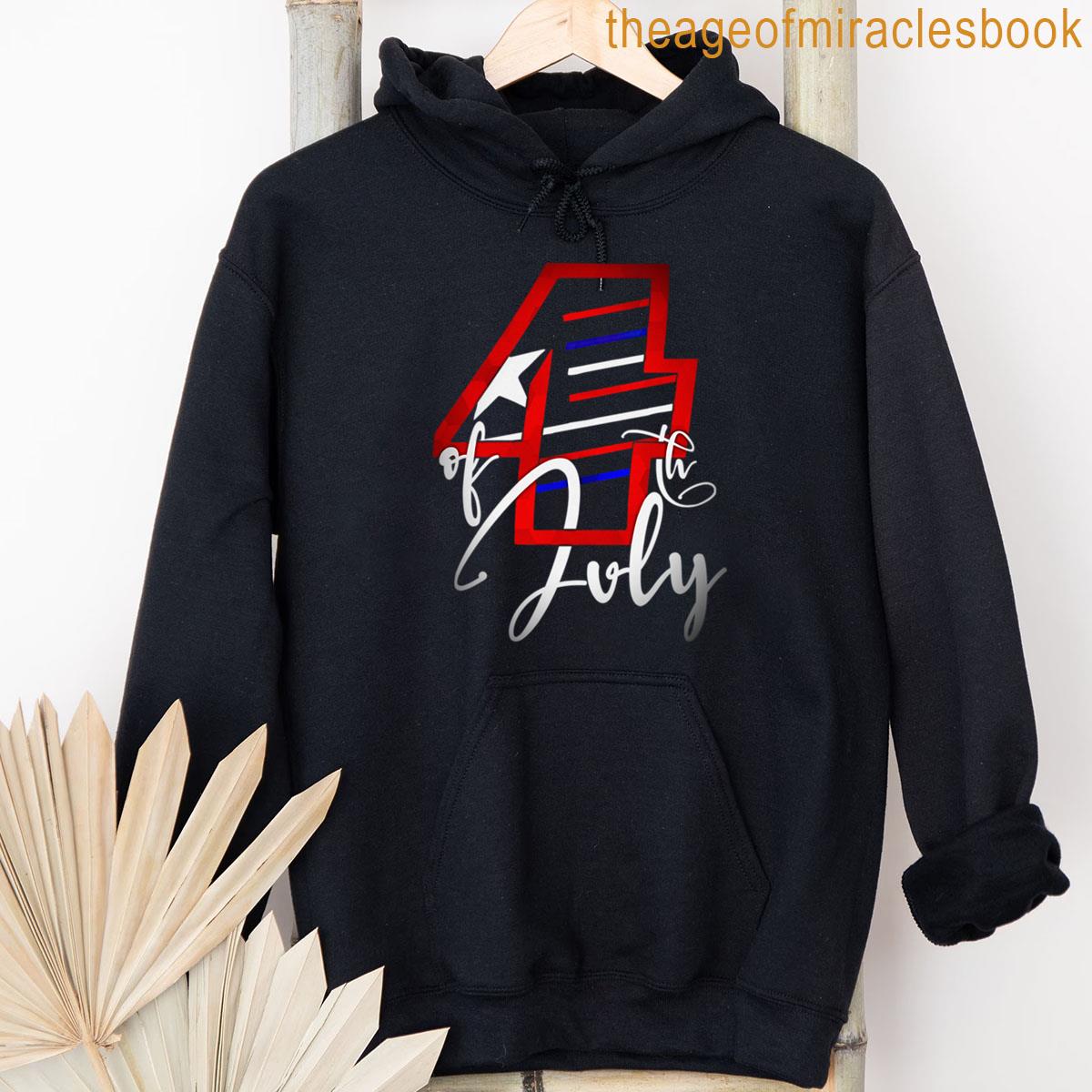 Alternative view of 4th Of July America Patriotic American Flag T-shirt