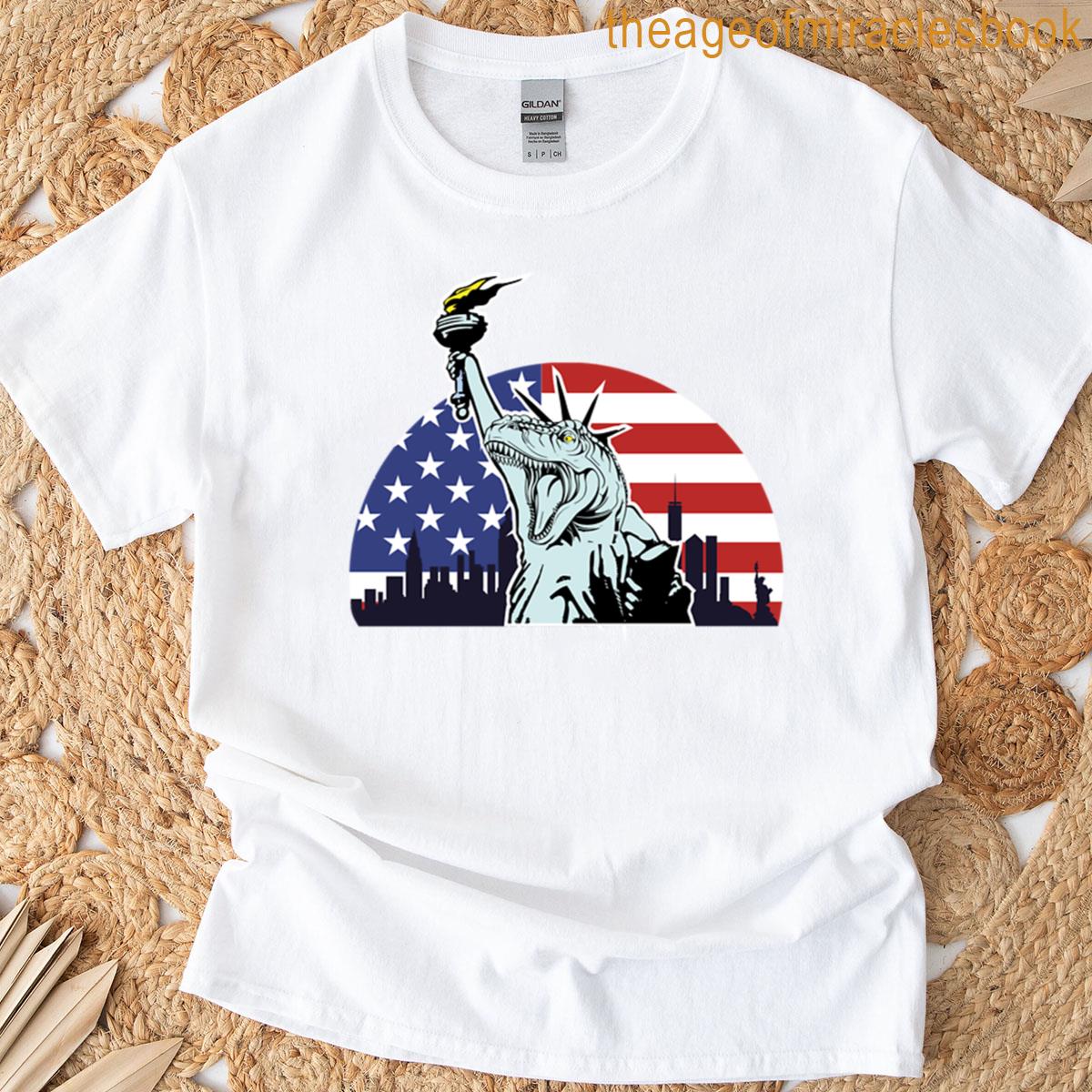 4th Of July Independence T-rex Design T-shirt