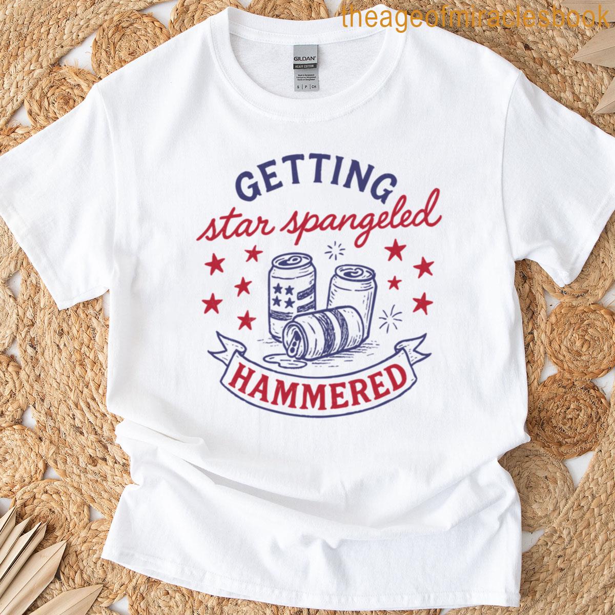 Patriotic Funny Drinking Hammered For Party Lovers T-shirt