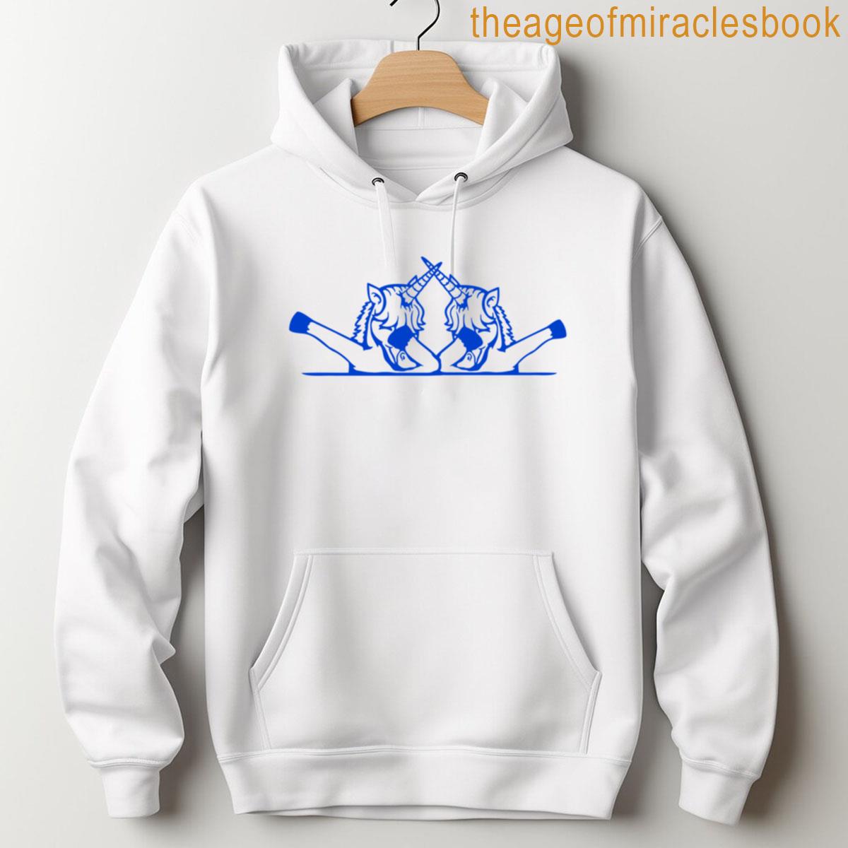 Alternative view of 2 Unicorn Dabbing Dab Dance Party Pose Team Behind Fence T-shirt