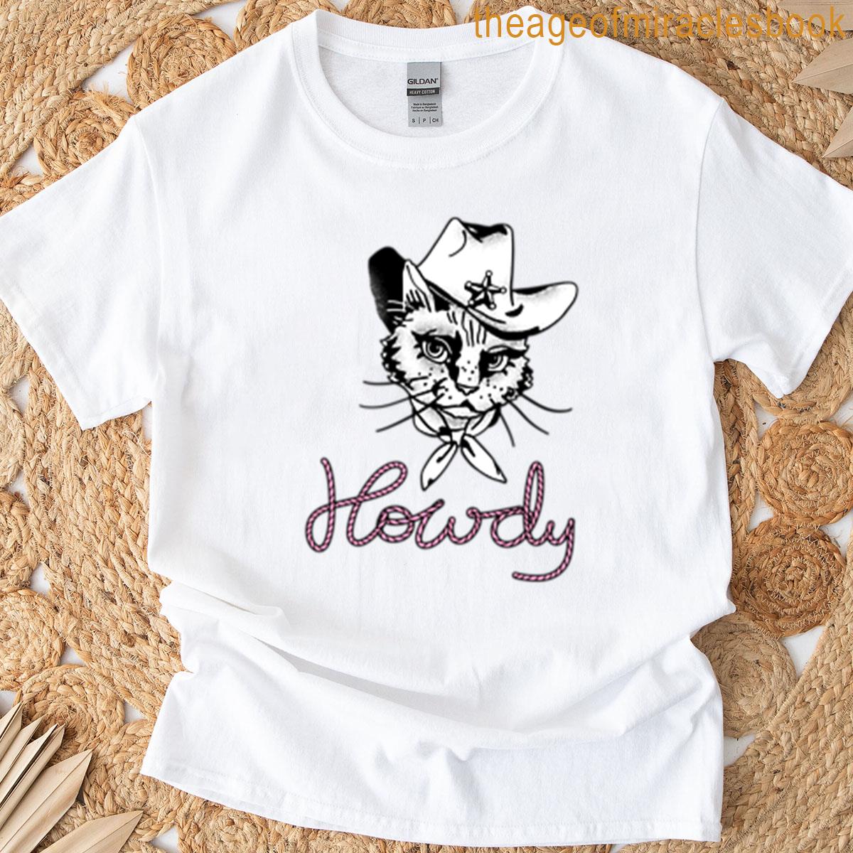 Howdy Western Cowboy Cat T-shirt