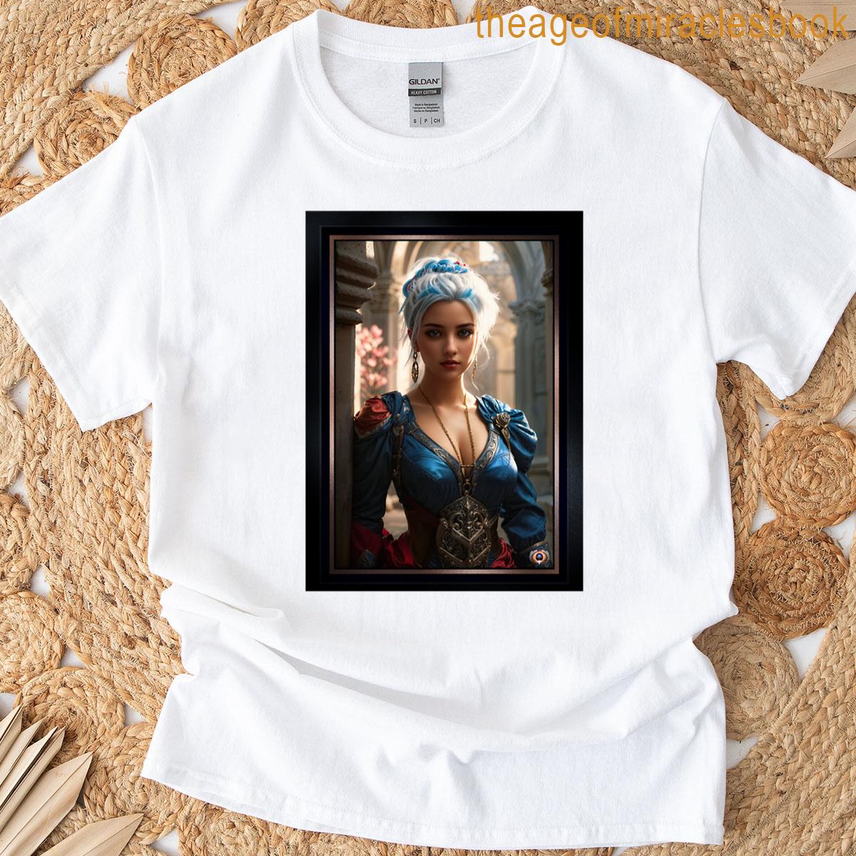 Introspective Portrait Of The Enchanting Titanya Morwen Alluring Ai Concept Art By Xzendor7 T-shirt