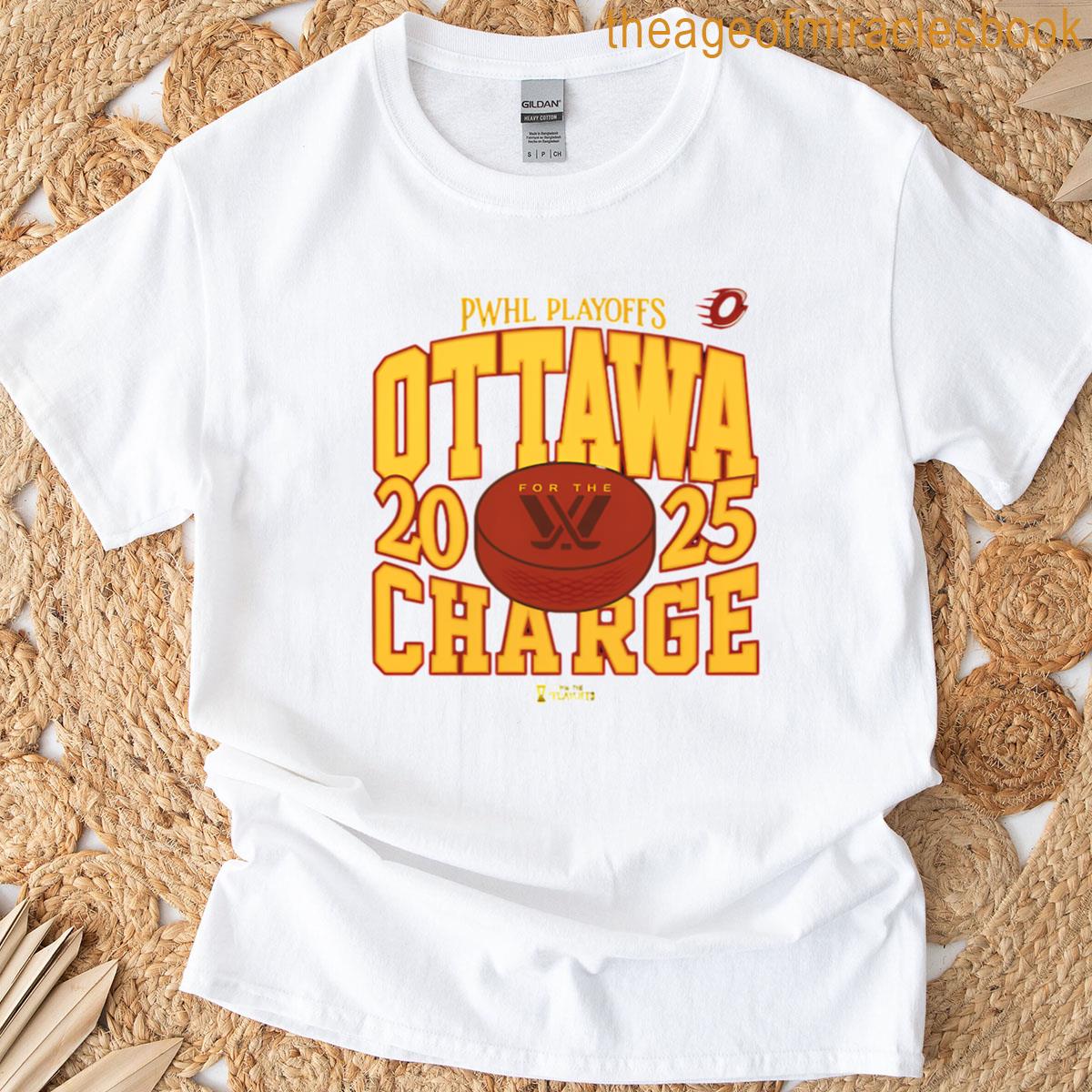 Pwhl Charge Ottawa Womens Ice Hockey 2025 Walter Cup Champions Frozen Dominance T-shirt