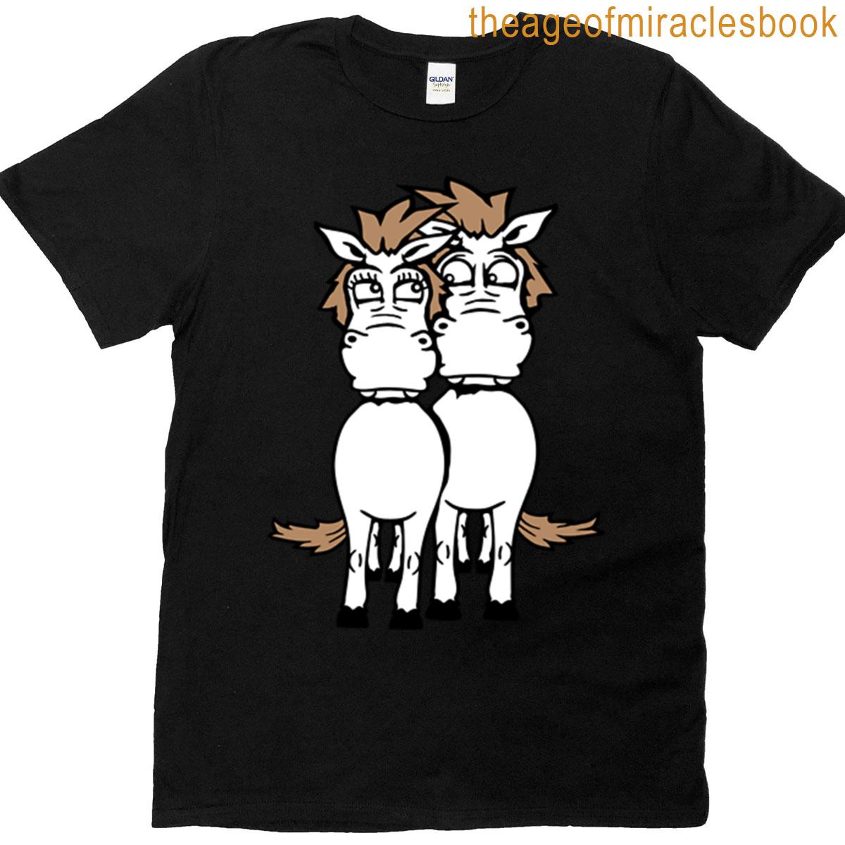 2 Horse Couple Love Cute Girlfriend Valentines Day T-shirt