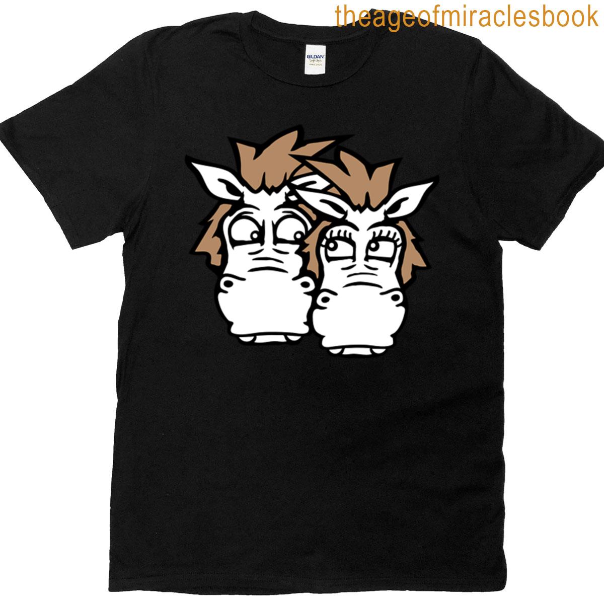 2 Horse Couple Love Funny Girlfriend Valentines Day T-shirt