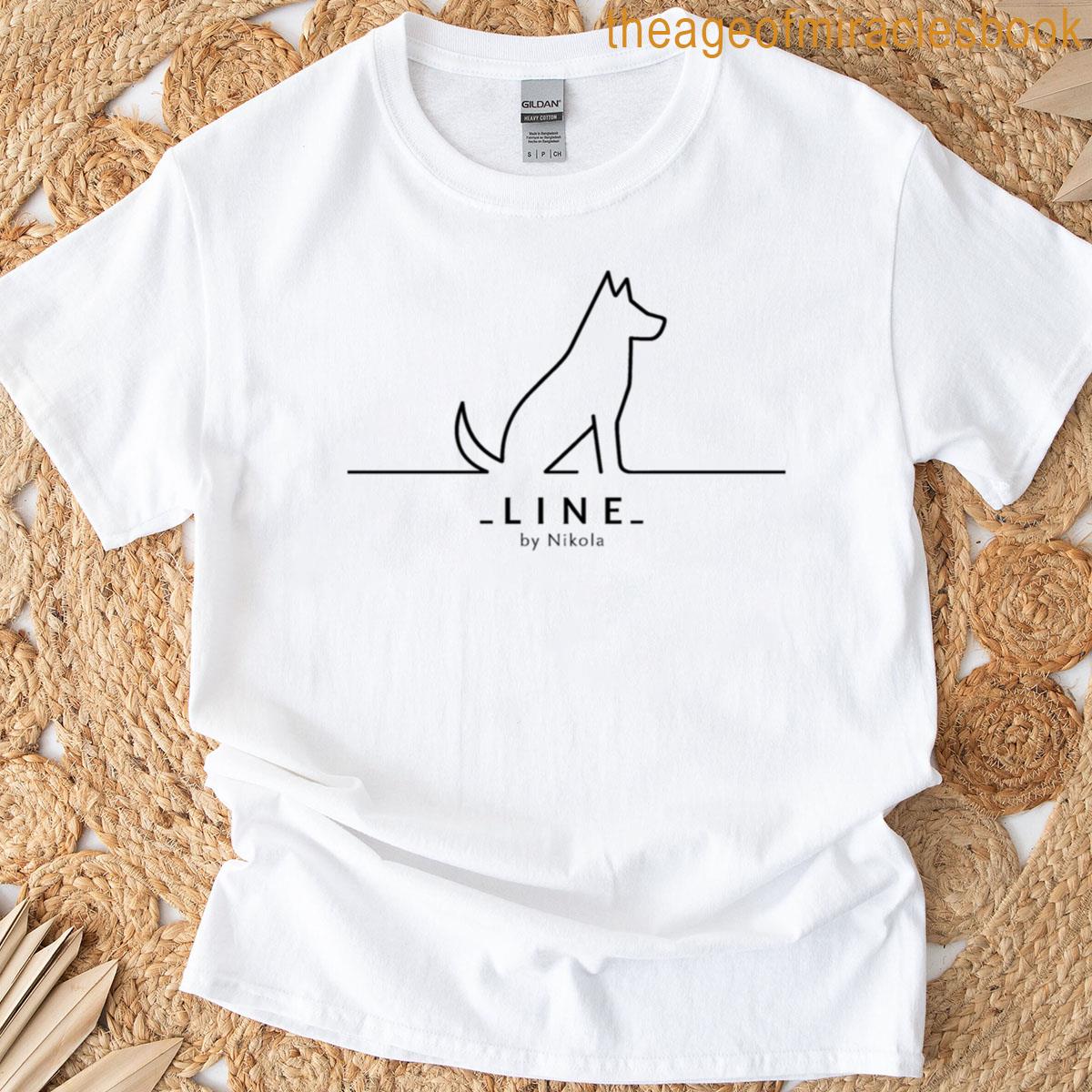 Minimalist One Line Dog Logo Black Line By Nikola T-shirt
