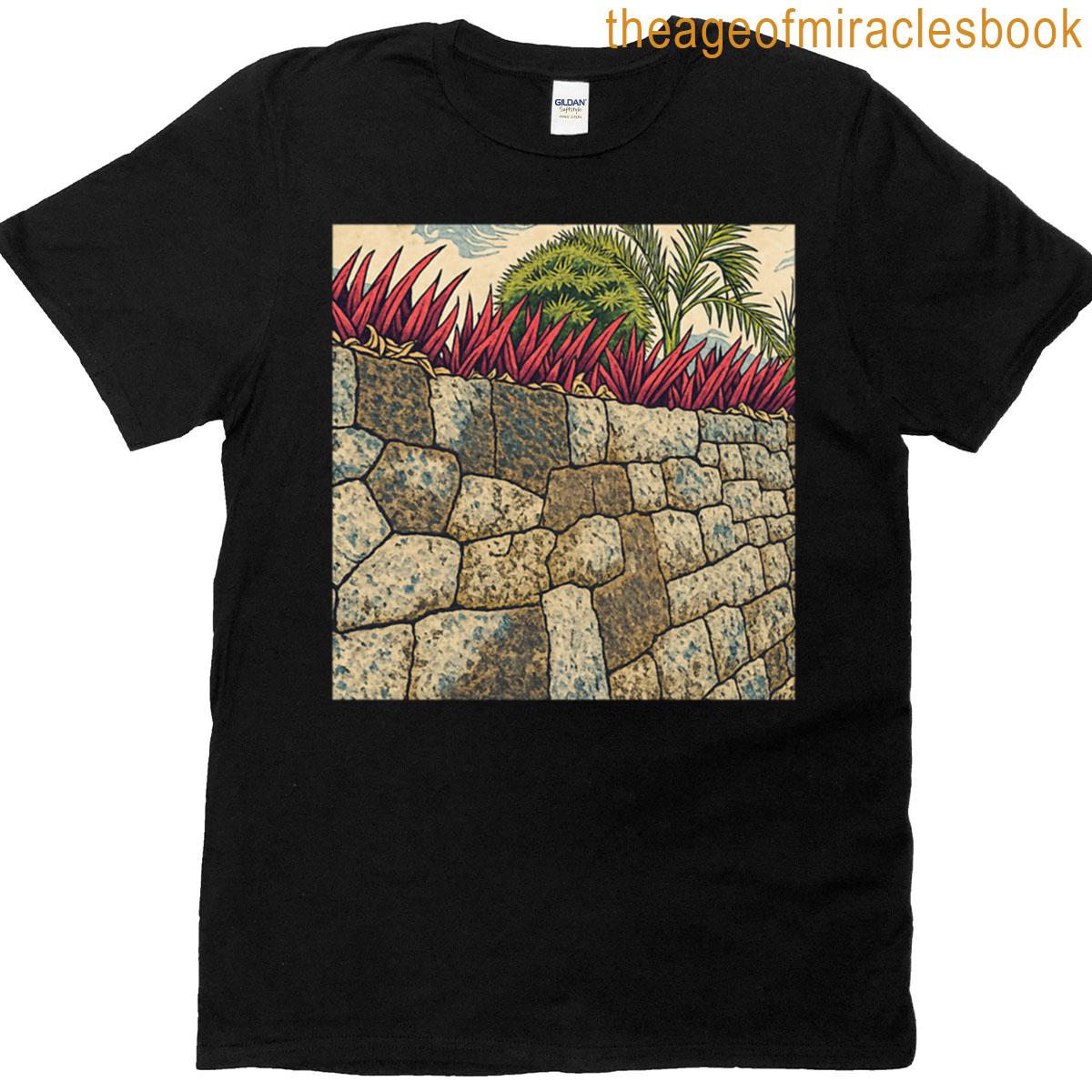 Okinawan Stone Wall Garden Traditional Ryukyu Landscape – Zen Botanical Vibe T-shirt