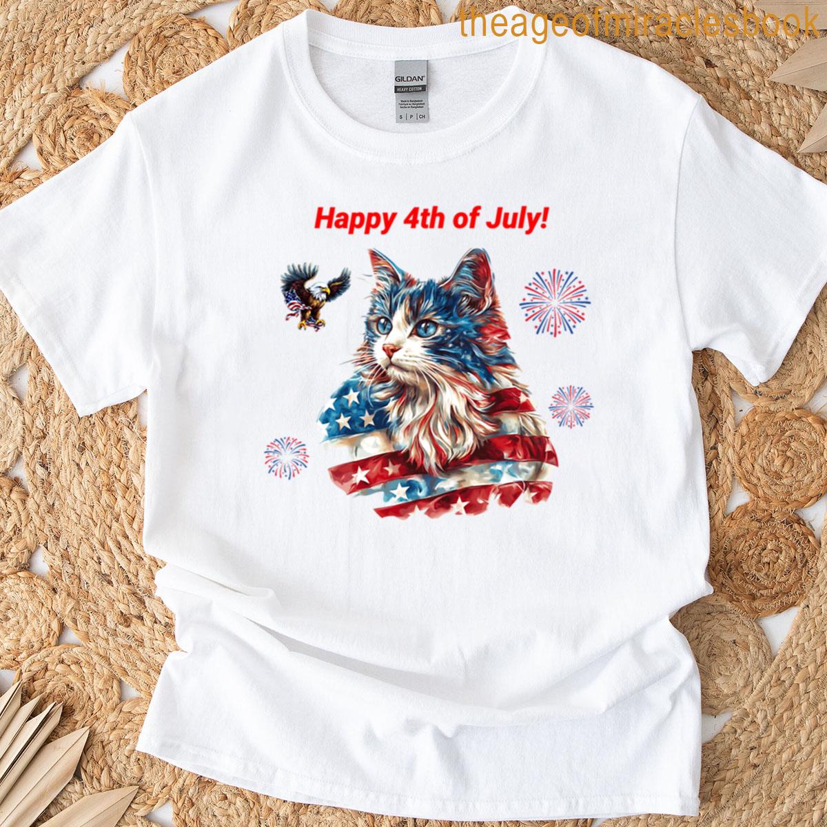 Patriotic Cat Products American Flag Cat Usa Cat Kitten Products Patriotic Pet Unique Animal Gifts R T-shirt
