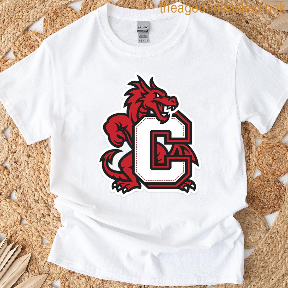 Suny Cortland Red Dragon Mascot Sticker Varsity Logo Patch T-shirt