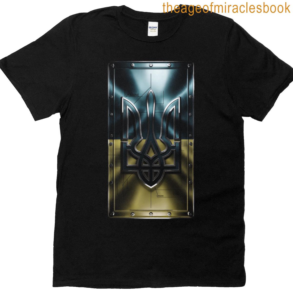Ukrainian Trident Metal Shield Flag Colors 3d T-shirt