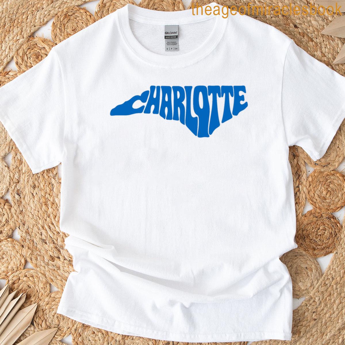 Charlotte North Carolina Shape Design Retro Groovy State Pride Graphic T-shirt