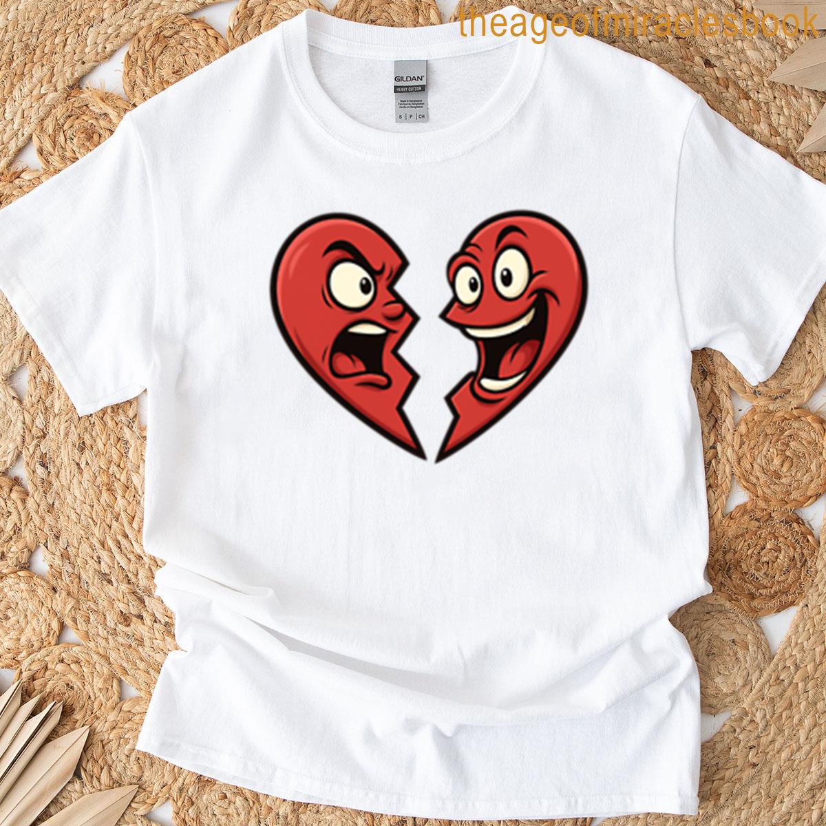 Crazy Split Heart Cartoon Transparent Png T-shirt