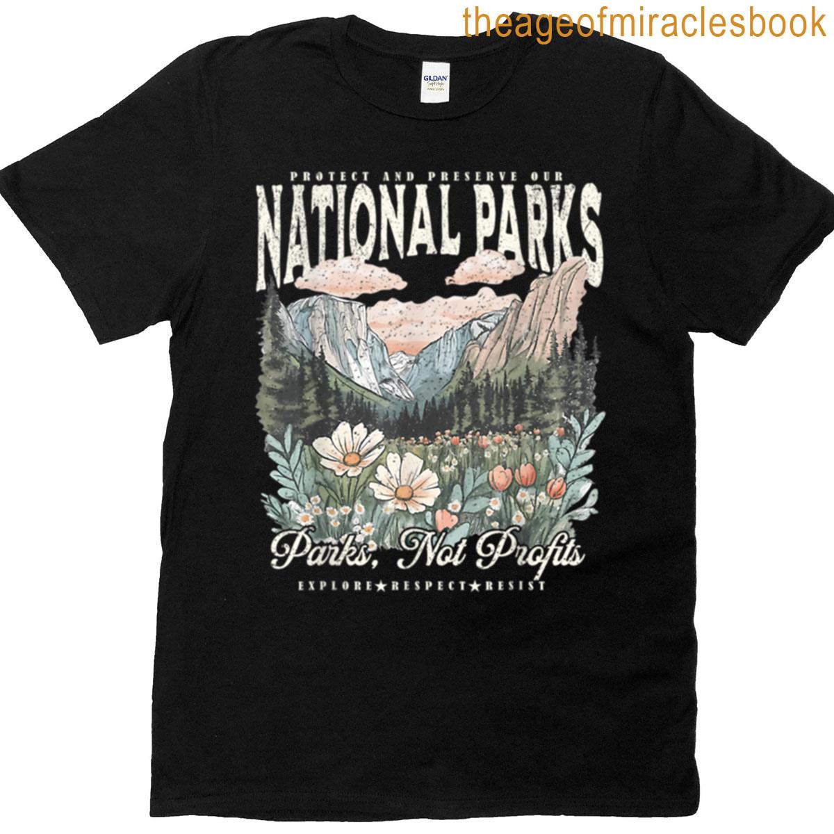 Floral Protect Our National Parks Retro Nature Conservation T-shirt
