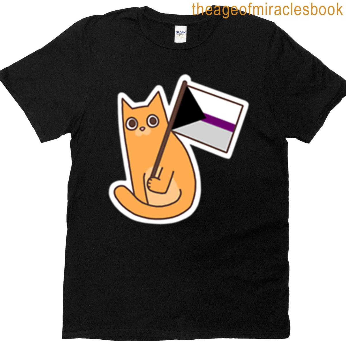 Demisexual Pride Flag Ginger Cat Sticker T-shirt