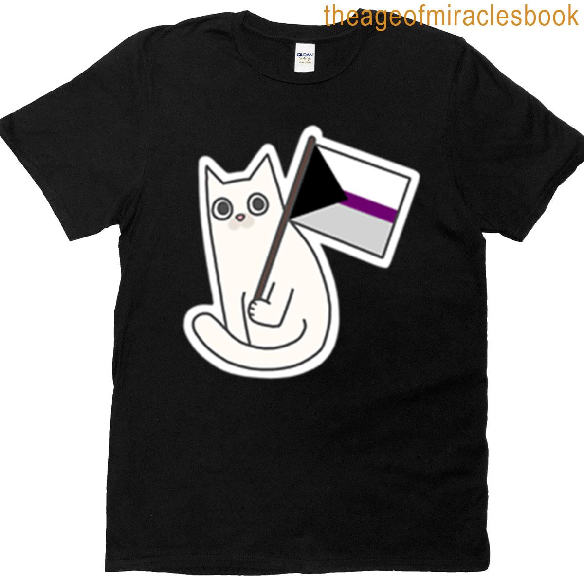 Demisexual Pride Flag White Cat Sticker T-shirt
