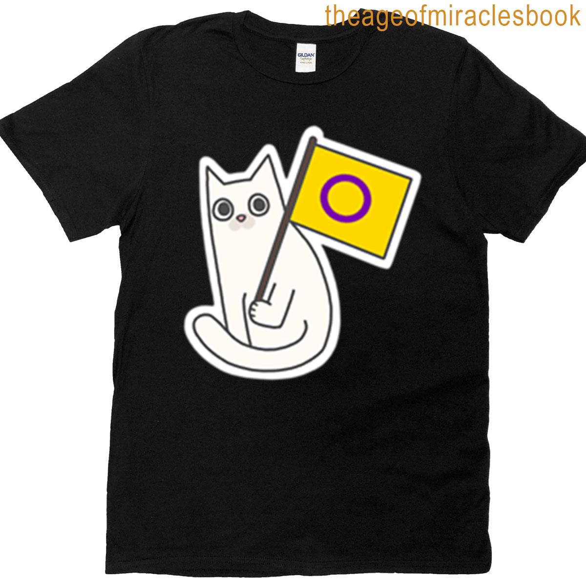 Intersex Pride Flag White Cat Sticker T-shirt