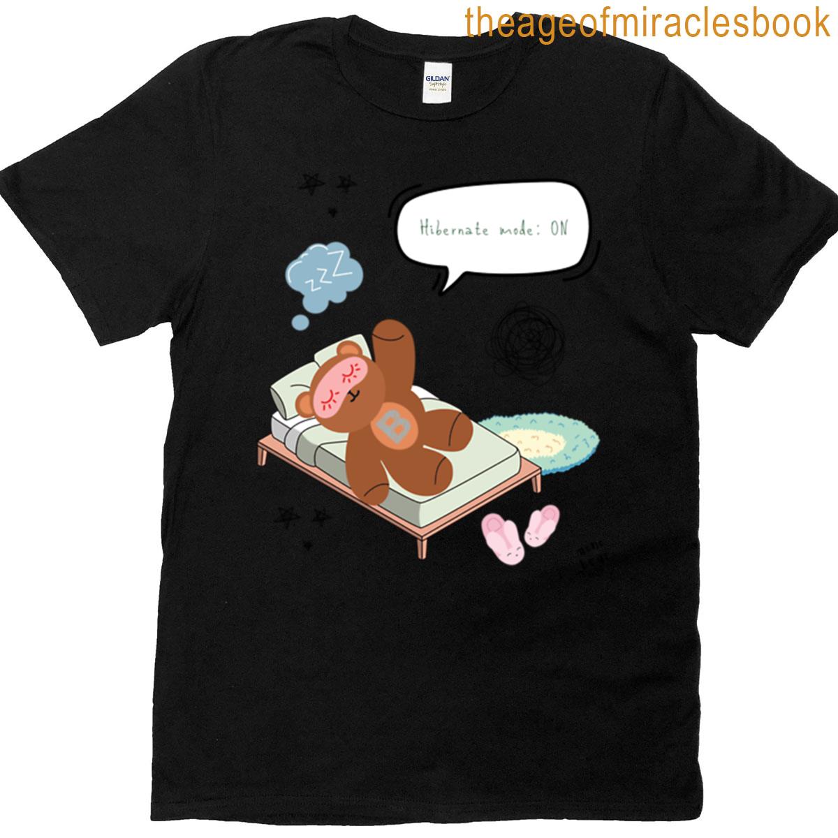 Mono Bear Message Hibernate Mode On White Transparent T-shirt