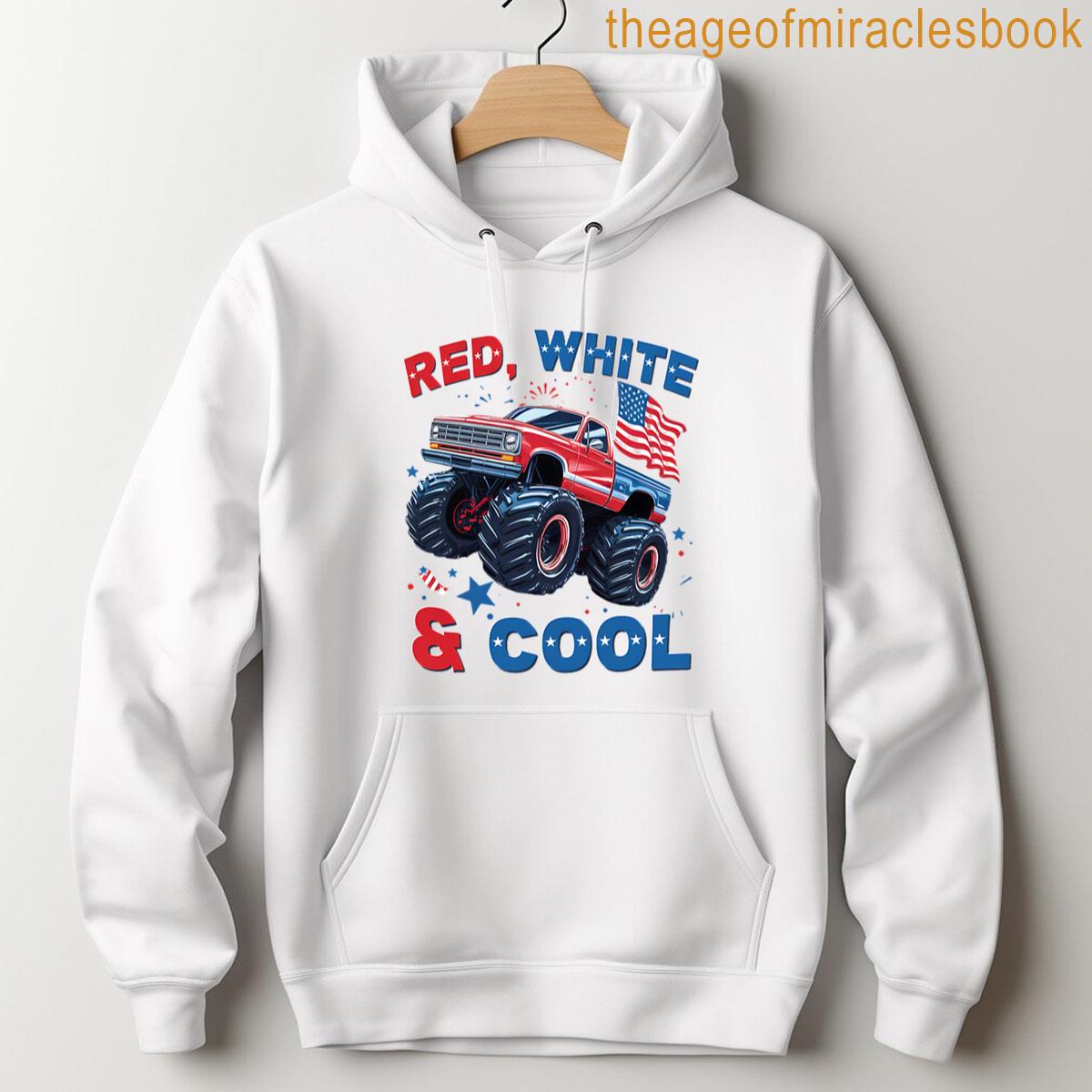Alternative view of 4th Of July Red White And Cool Monster Truck Fireworks T-shirt