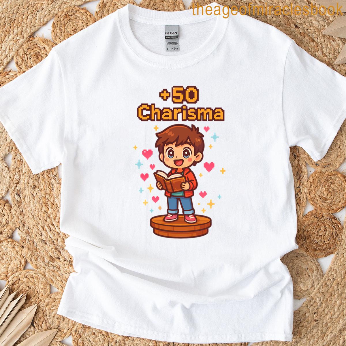 50 Charisma Pixel Art Gamer Book Kid T-shirt