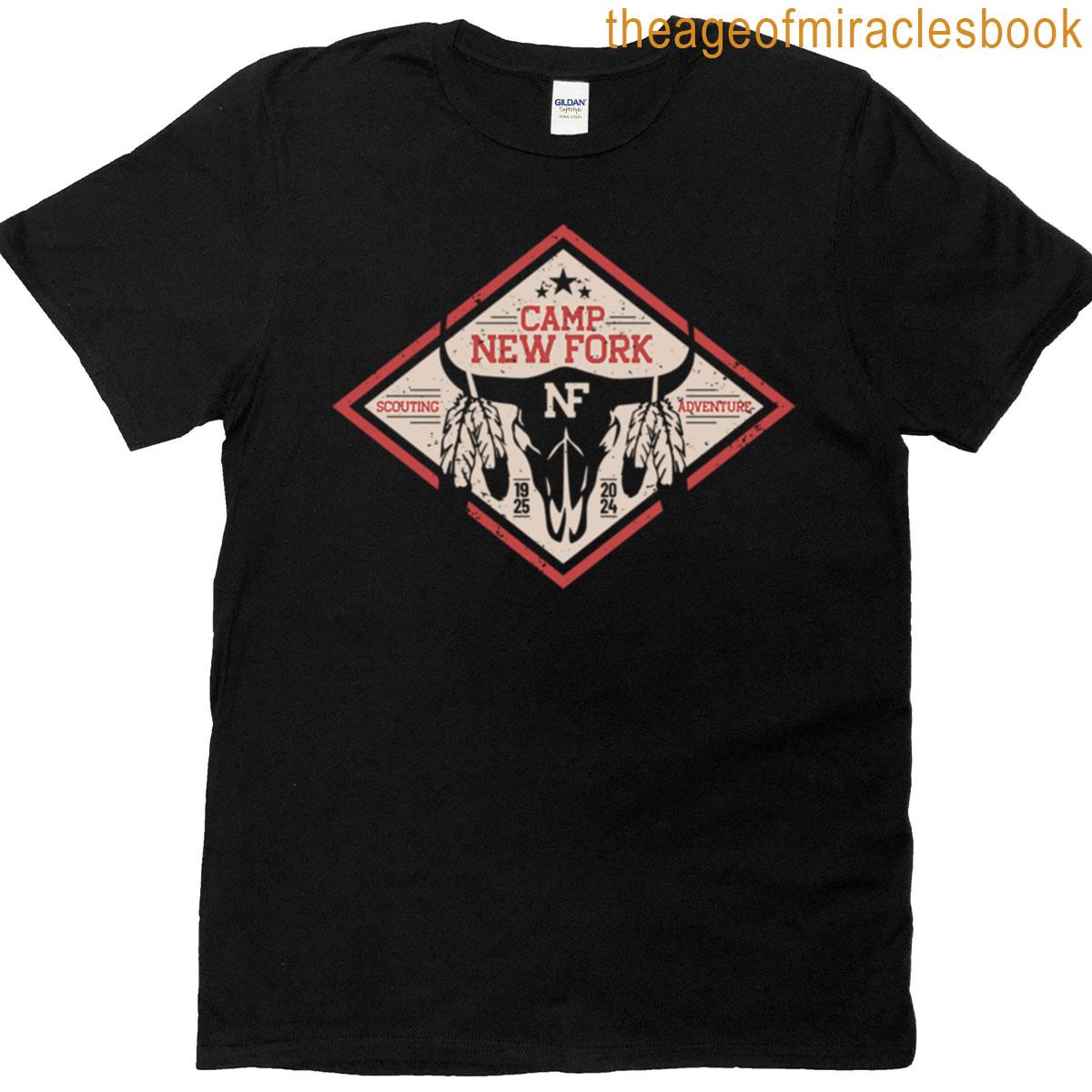 Camp New Fork Scouting Adventure 1925-2024 Skull T-shirt