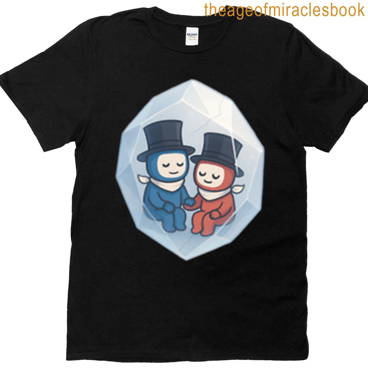 Frozen In Love Crystal Encased Couple Holding Hands T-shirt