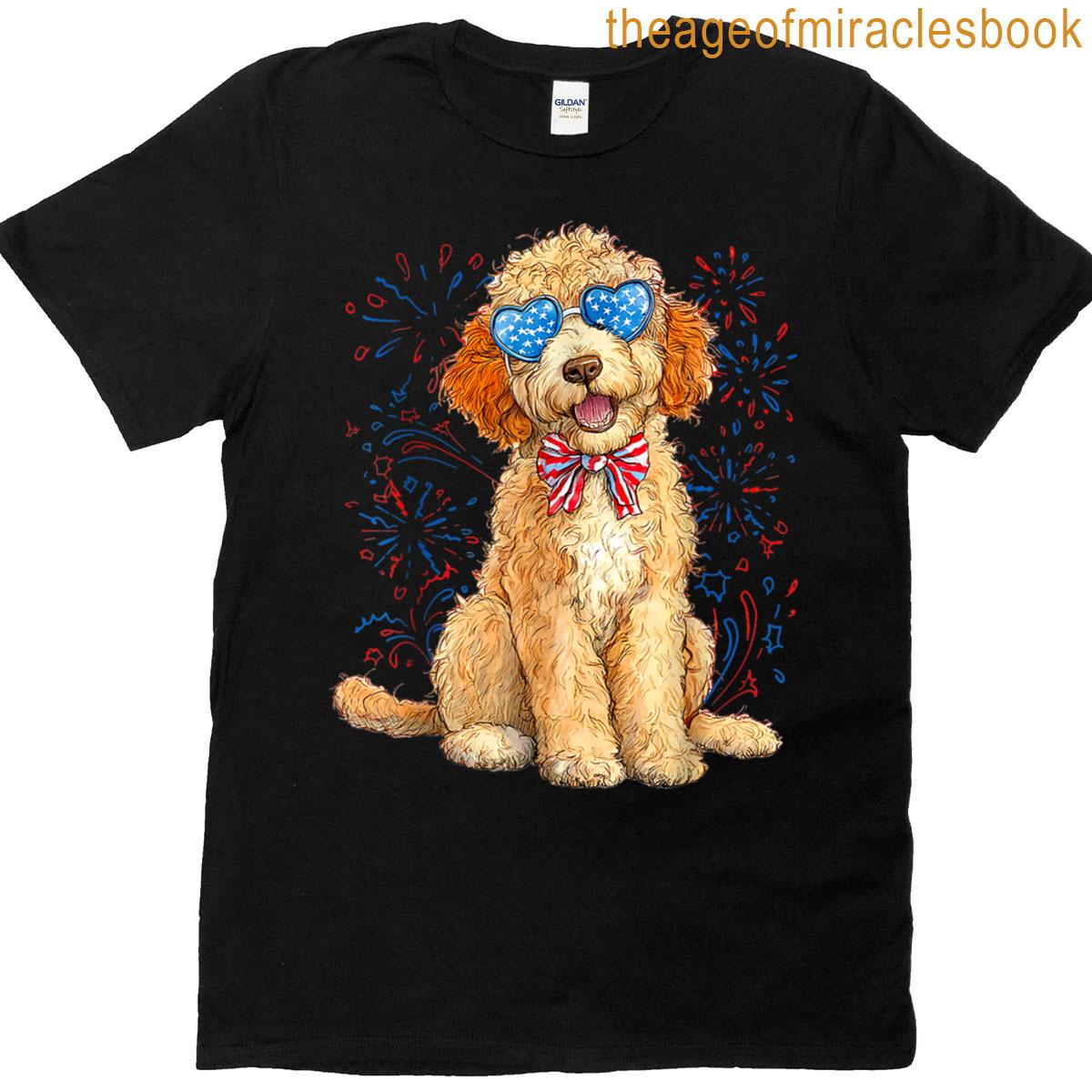 Goldendoodle 4th Of July Patriotic Golden Doodle Dog Women T-shirt