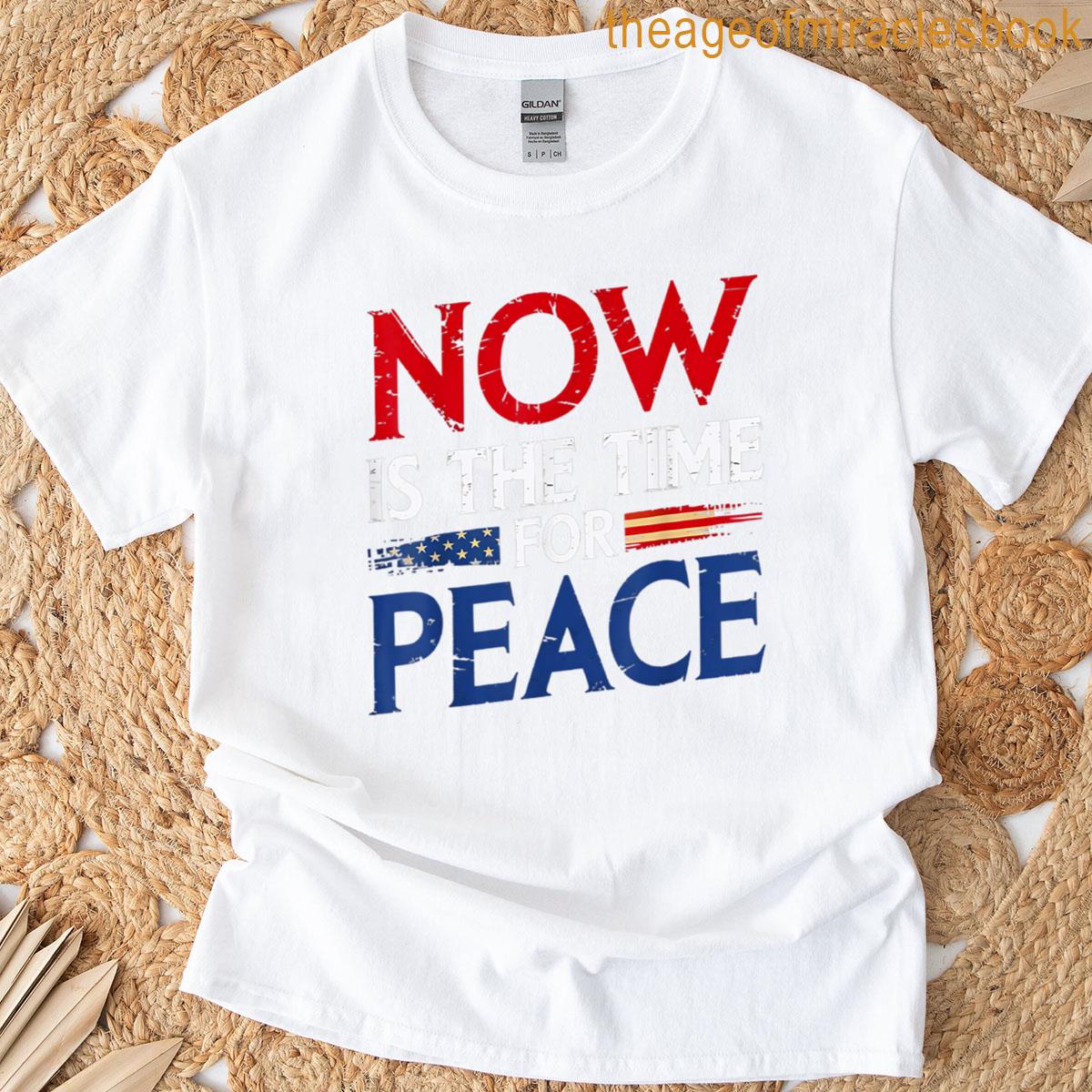 Now Is The Time For Peace Us Flag Vintage T-shirt