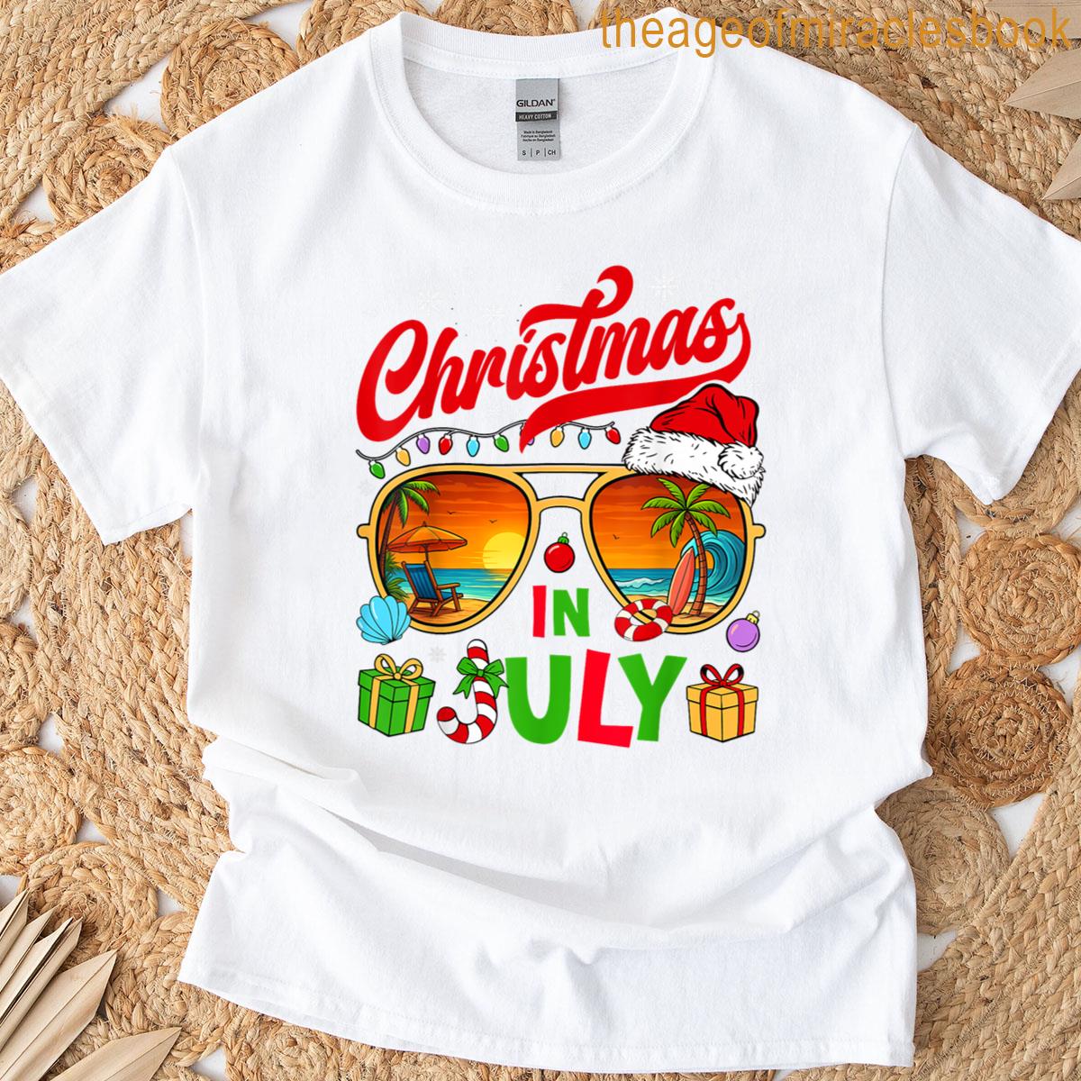 Santa Claus Sunglasses Beach Christmas In July Men Women Kid T-shirt