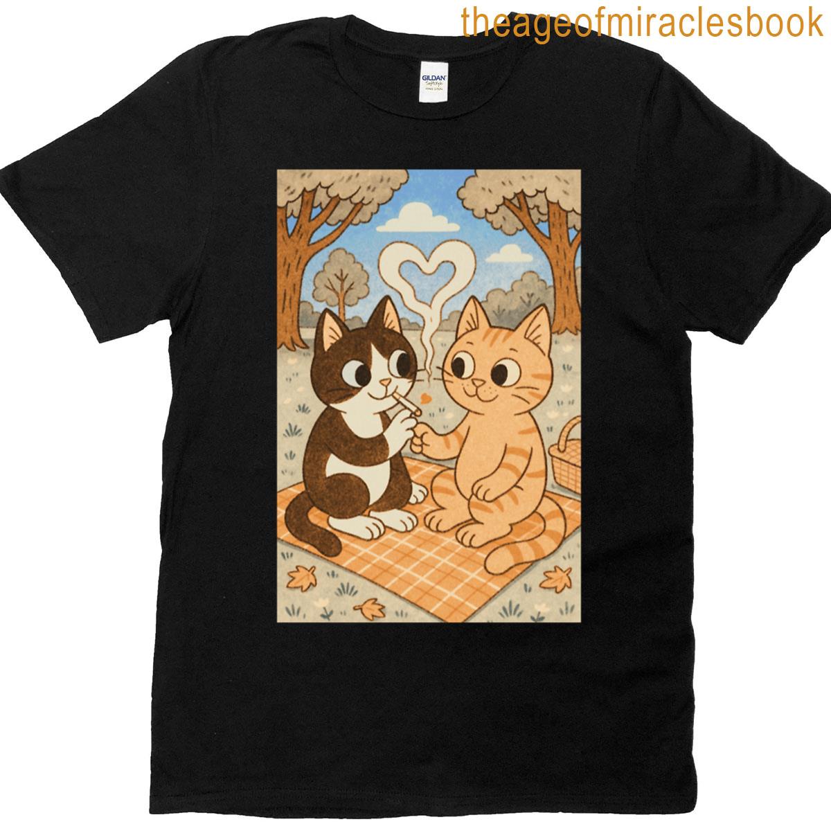 Smoking Kitties In Love T-shirt