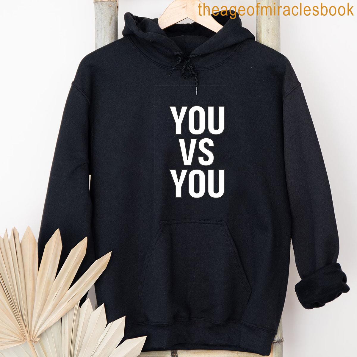 Alternative view of You Vs You Bold Motivational Minimalist Outline Text Design T-shirt