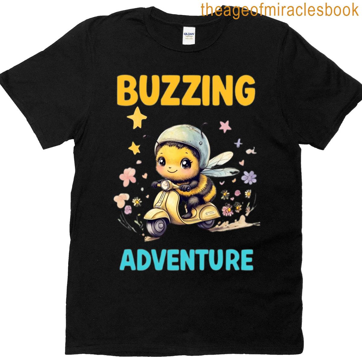 Buzzing Adventure Cute Bumblebee Scooter Ride Design For All Ages T-shirt