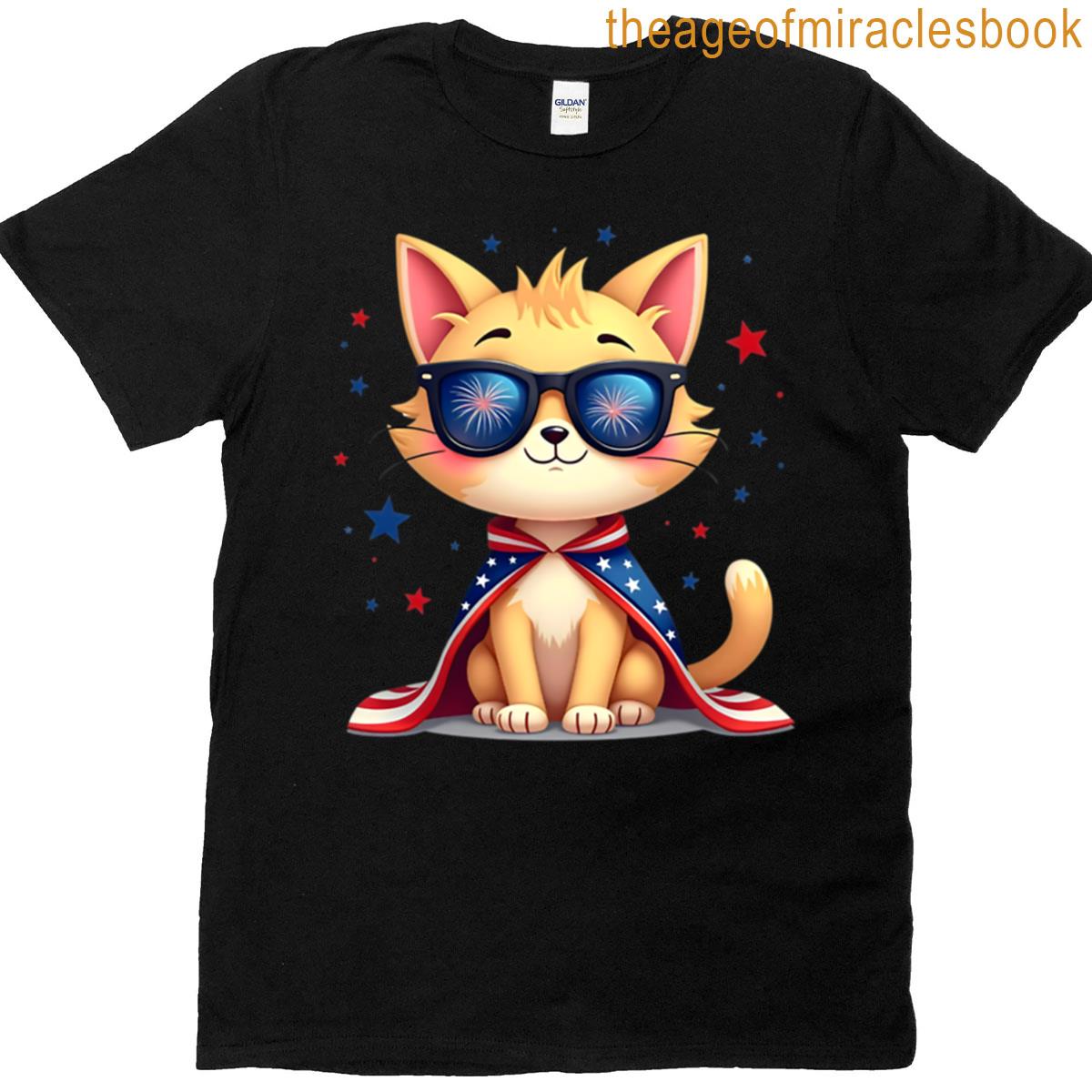 Patriotic Cat – Independence Day T-shirt