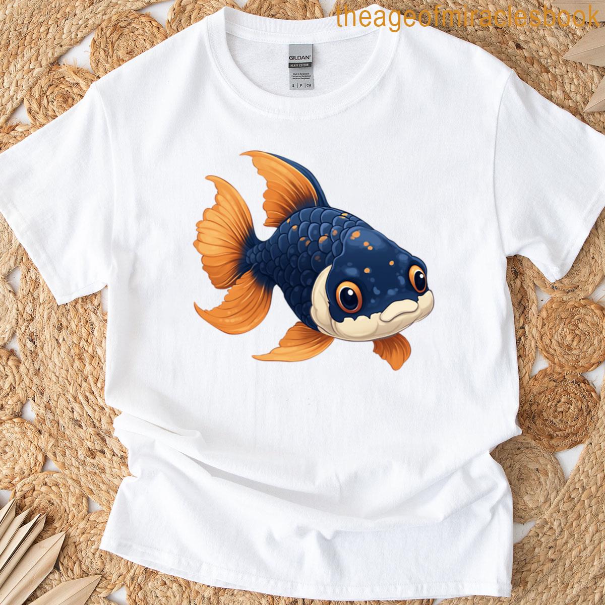 Adorable Cartoon Goldfish In Bold Colors T-shirt