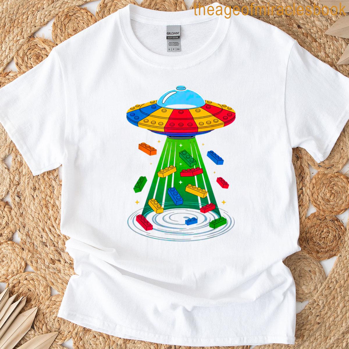 Funny Alien Ufo Master Builder Bricks Blocks Kids Gifts T-shirt