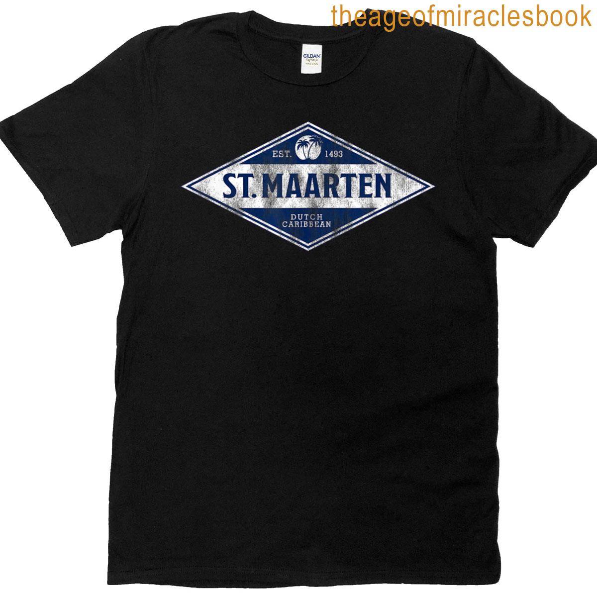 St Maarten Vintage Badge Men Women Cruise Vacation Souvenir T-shirt