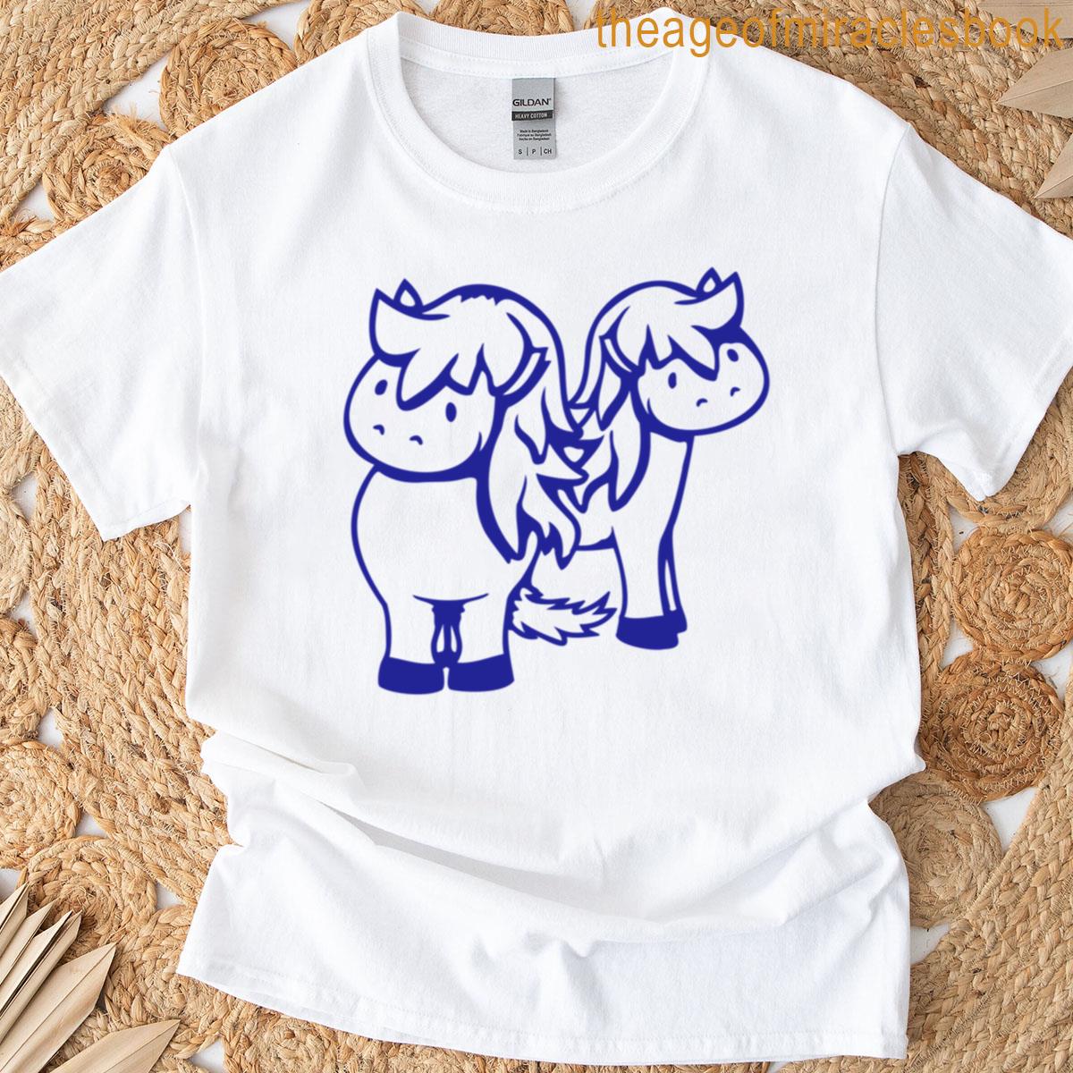 2 Horse Friends Girls Team Best Love Cute Couple T-shirt