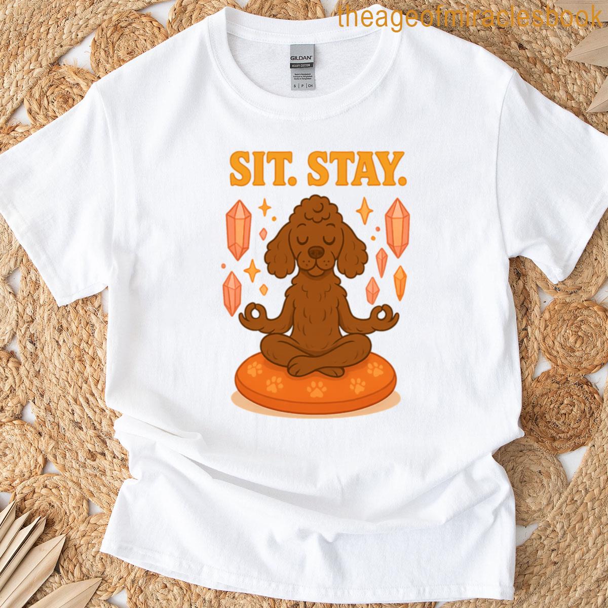 Crystal Zen Poodle Sit Stay Meditate T-shirt