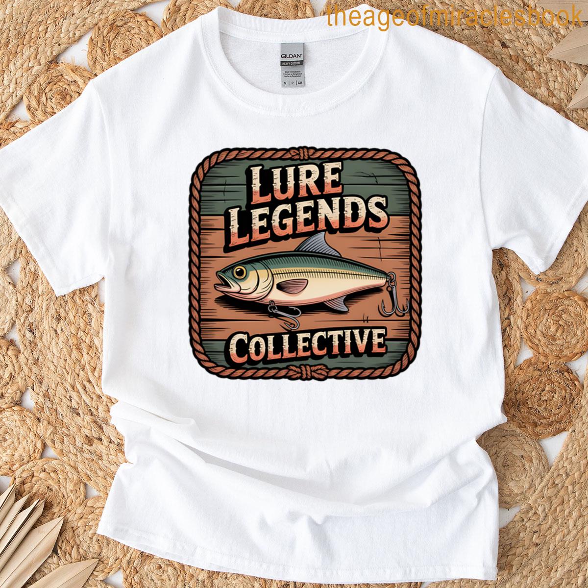 Lure Legends Vintage Fishing Badge Sticker T-shirt