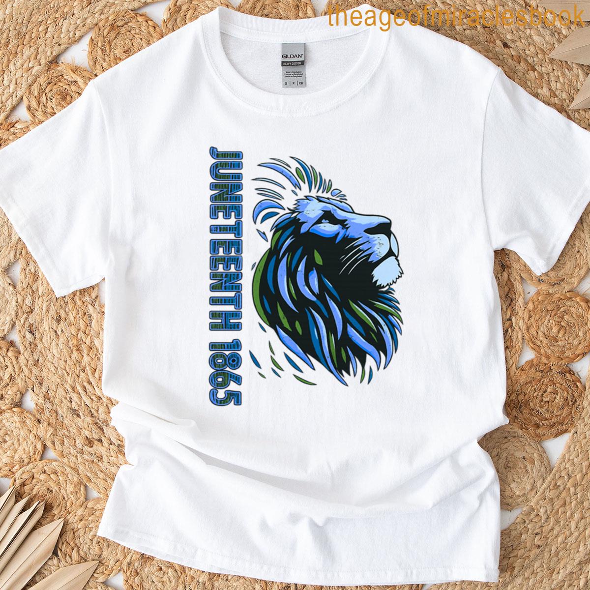Majestic Lion Juneteenth 1865 Freedom Art Rasta Pride Design T-shirt