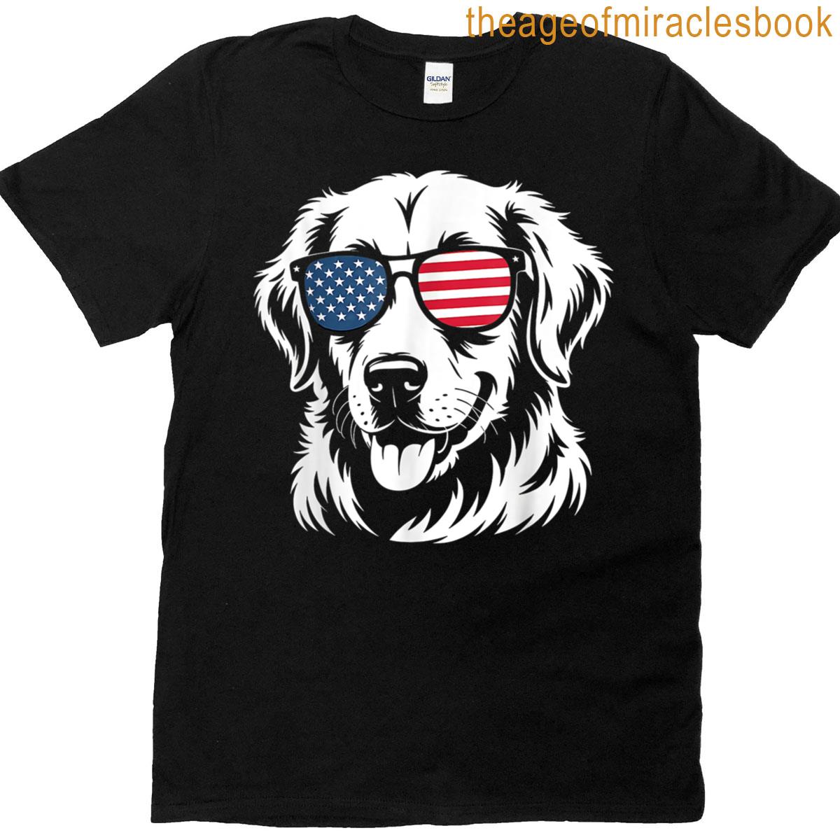 Smart Golden Dog Lovers On The 4th Of July T-shirt