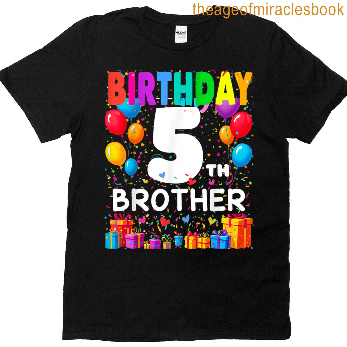 5th 5 Years Birthday Crew Matching Family Design For Brother T-shirt