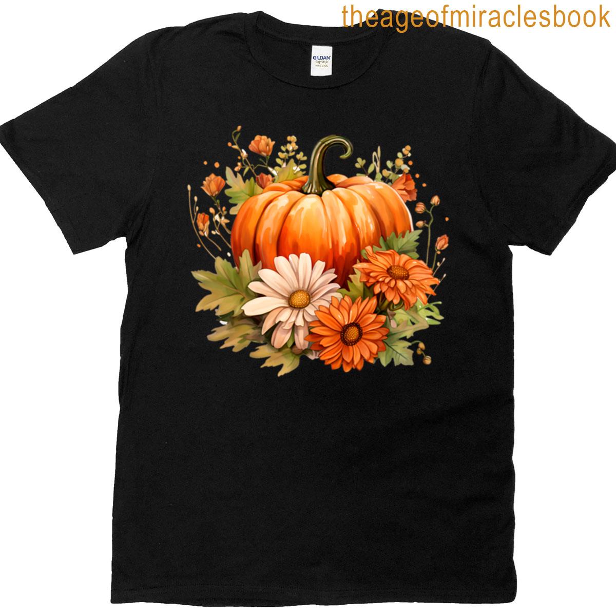 Autumn Flowers Cozy Fall Vibes Gift For Mom Grandma Or Gigi Fall Vibes Mug Girly Autumn Thanksgiving T-shirt